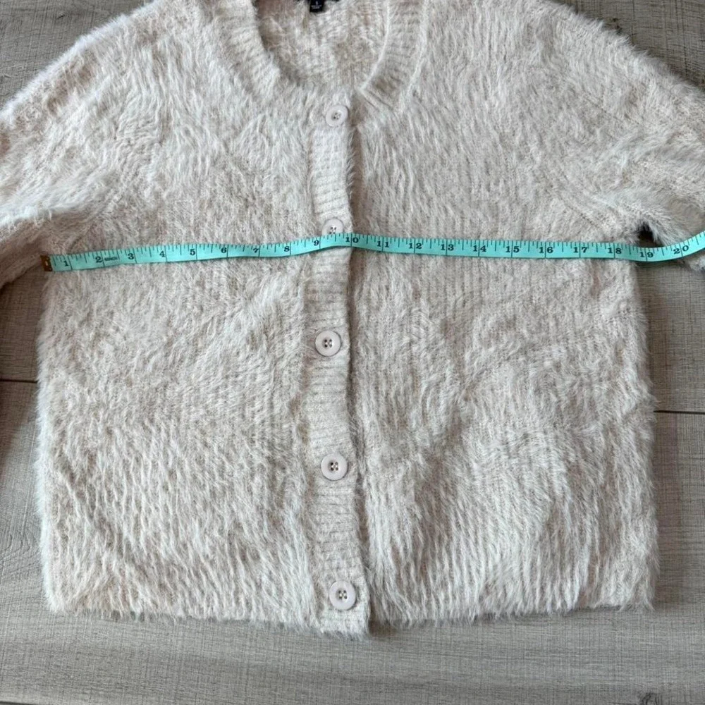Dear John Beige‎ Fuzzy Button-Up Cardigan – Size S